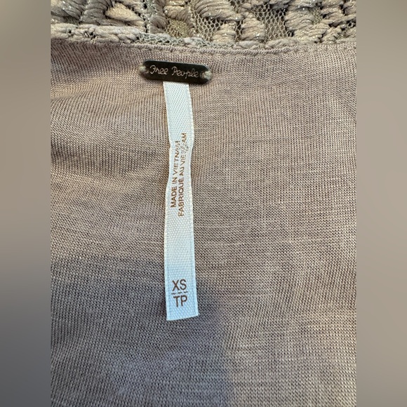 Free People Ombre Foil Lace Fit & Flare Mini Dress Cream Gold Sz XS - Picture 8 of 12